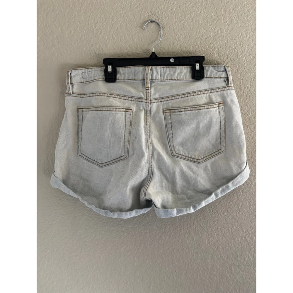 PacSun Bullhead Distressed Denim Shorts Blue Tan Size 29